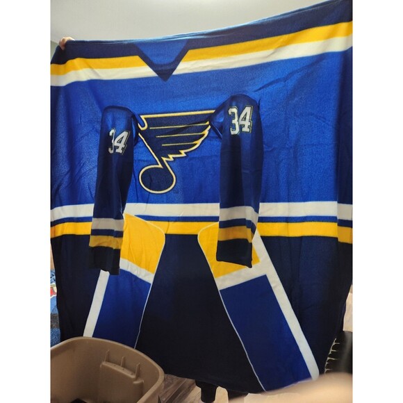 Other - St. Louis Blues Blanket Jersey With Arms #34 No Name 100% Polyester Blue Notes
